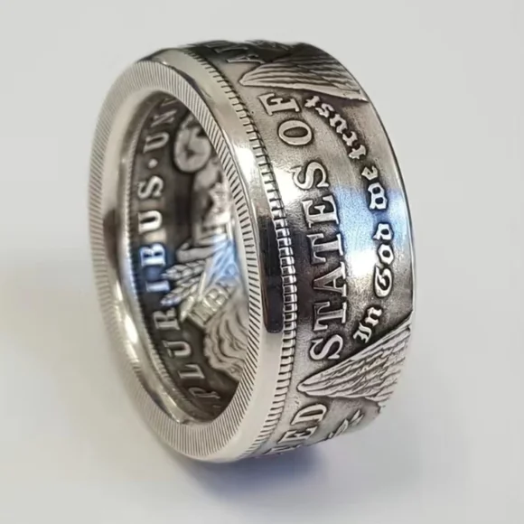 Mens United States of America Silver Ring - Picture 4 of 5